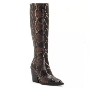 Vince Camuto Gravana Heeled Mauve Leather Boots Size 6.5